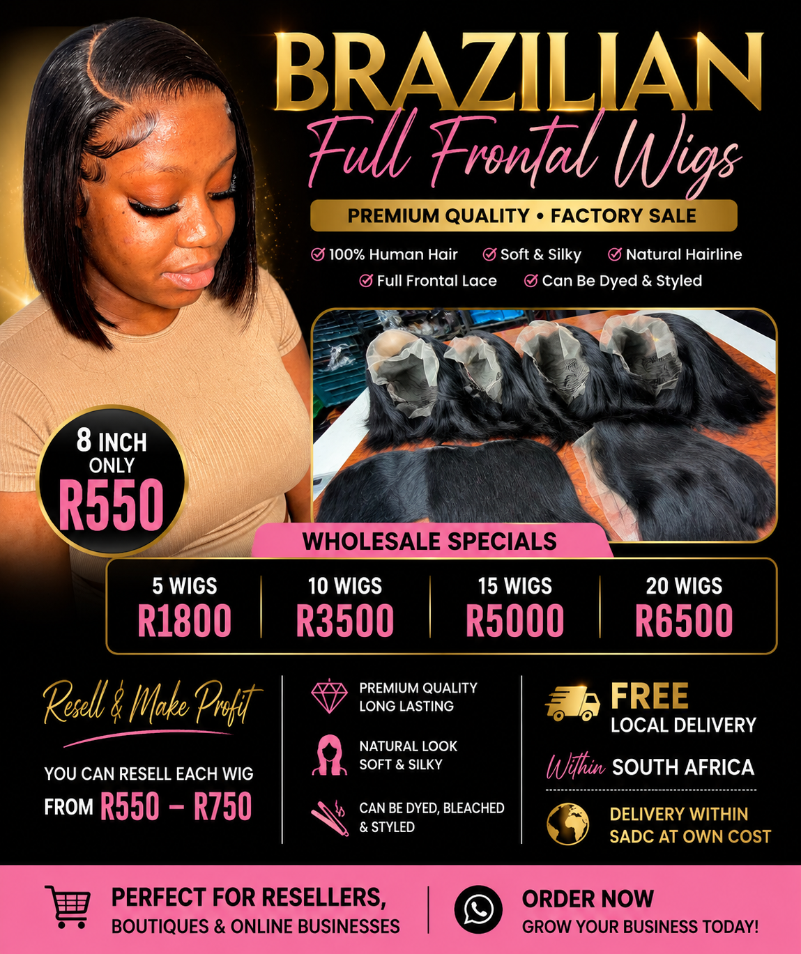 Brazilian Wig Factory Sale 8"