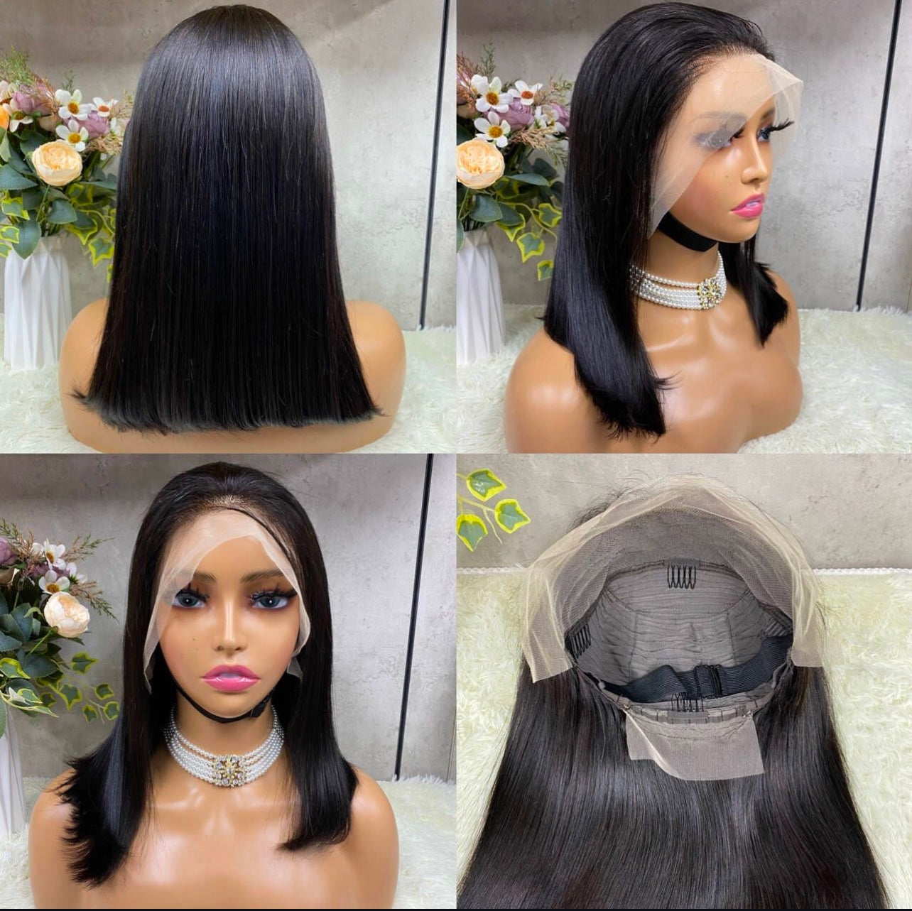 Bob Wigs Double Drawn Full frontal 100% Human Hair