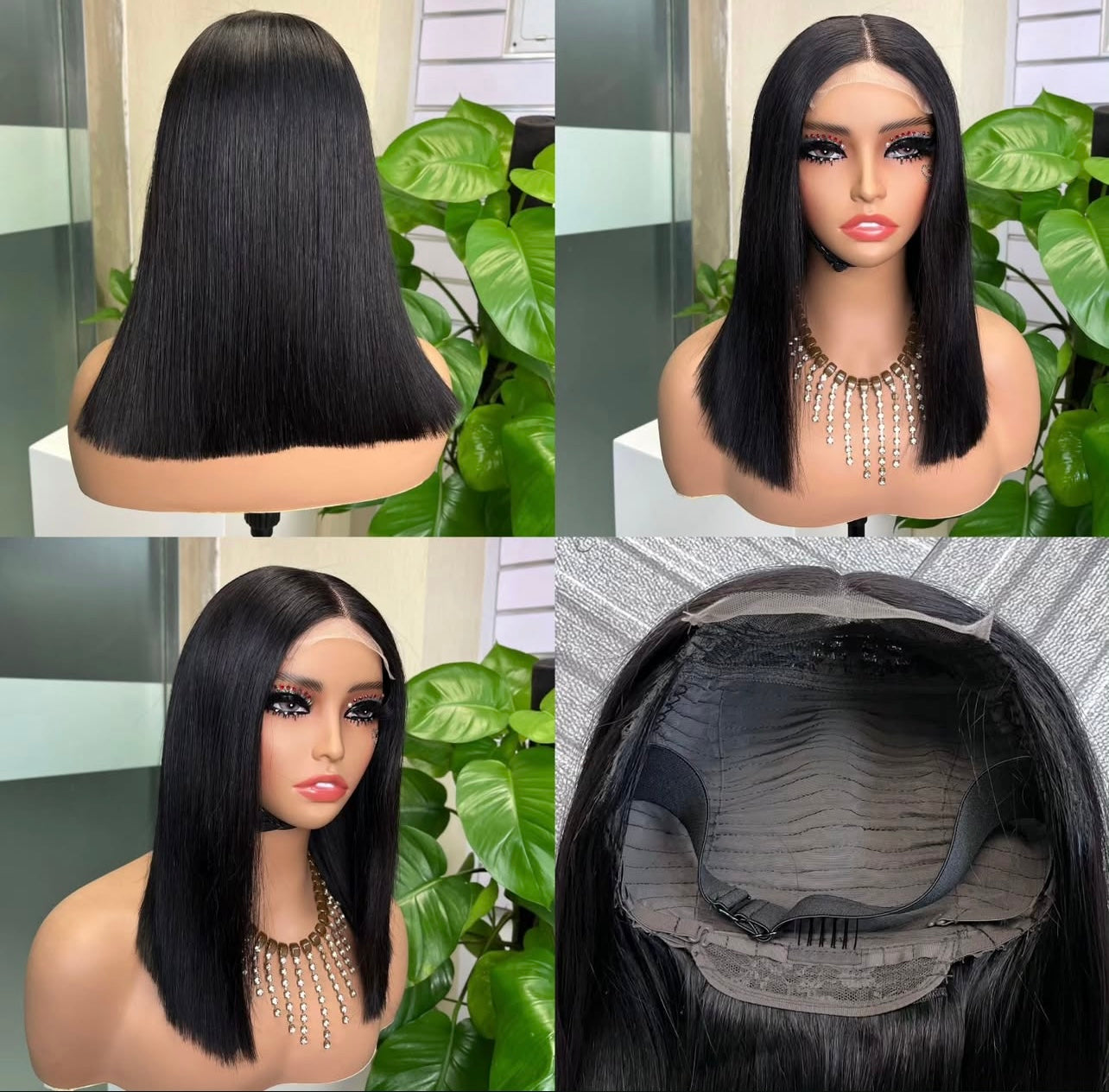 Glueless Bob Wigs Double Drawn 100% Human Hair